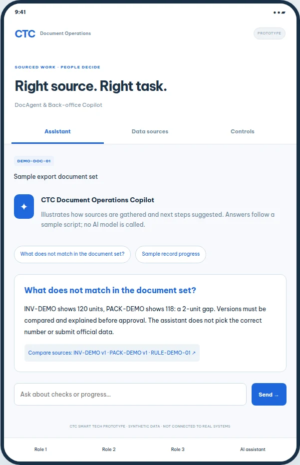 Document Operations assistant — Proposed prototype
