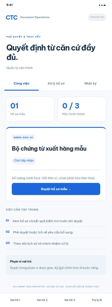 Prototype đề xuất · dữ liệu tự tạo · chưa kết nối hệ thống thật
