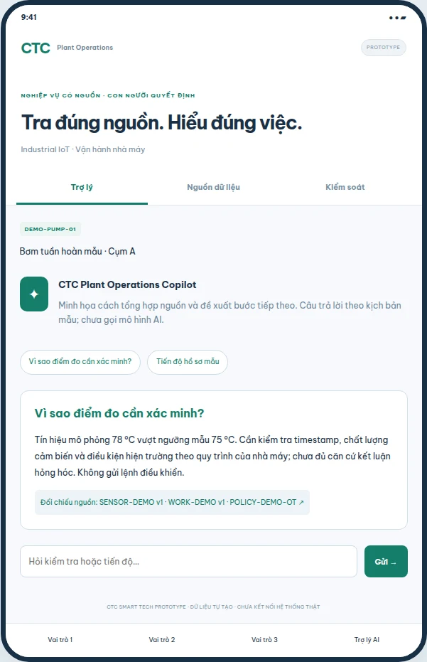 Trợ lý Plant Operations — Prototype đề xuất