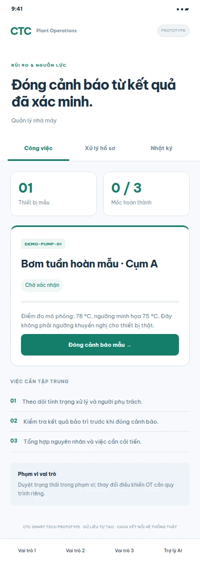 Prototype đề xuất · dữ liệu tự tạo · chưa kết nối hệ thống thật