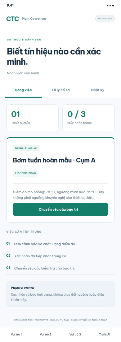 Prototype đề xuất · dữ liệu tự tạo · chưa kết nối hệ thống thật