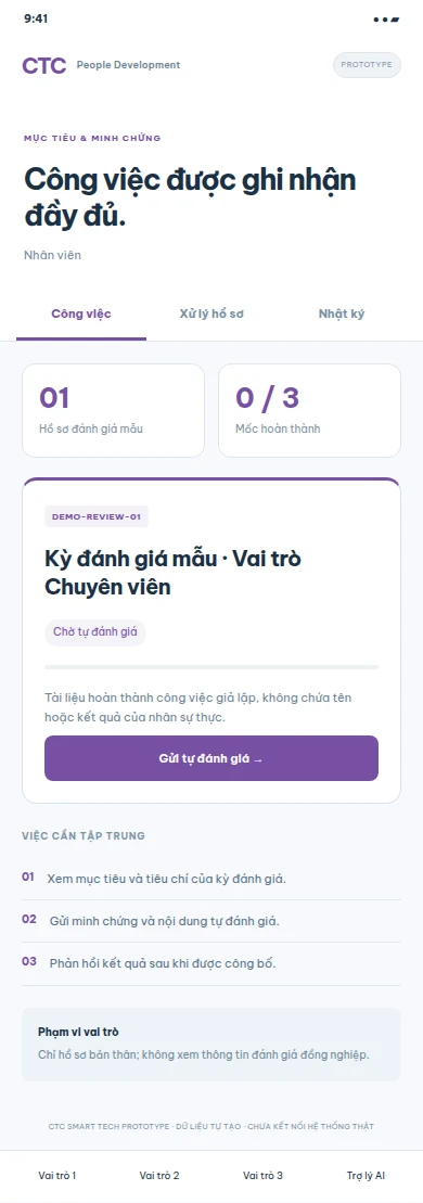 Prototype đề xuất · dữ liệu tự tạo · chưa kết nối hệ thống thật