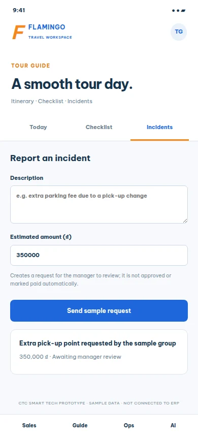 Guide app prototype · incident request