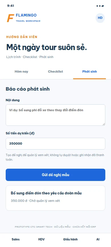 Prototype App HDV · đề nghị phát sinh